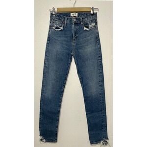 Agolde Women's Toni Straight‎ Ankle Jeans Size 25  Distressed Stretch Grunge